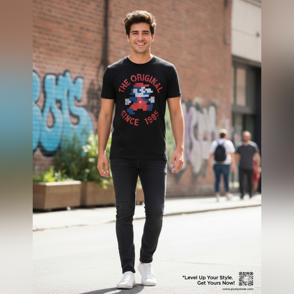 Nintendo Mario Bros vintage graphic tee shirt